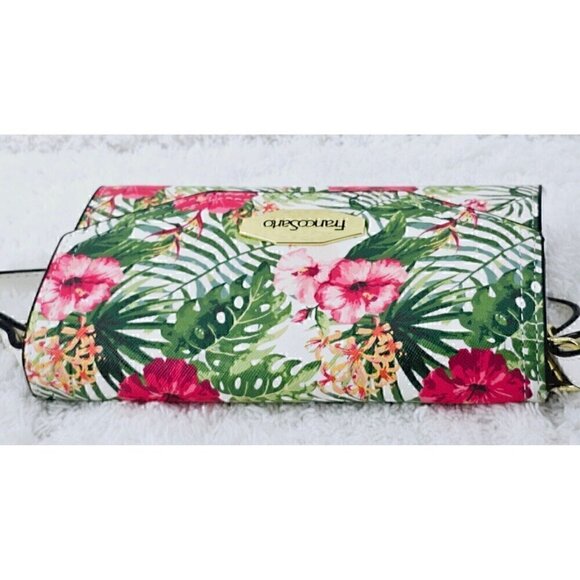 Franco Sarto Floral Crosshatch Texture Faux Leather Mini Crossbody Organizer - Picture 11 of 16